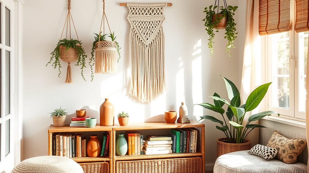 boho style storage solutions