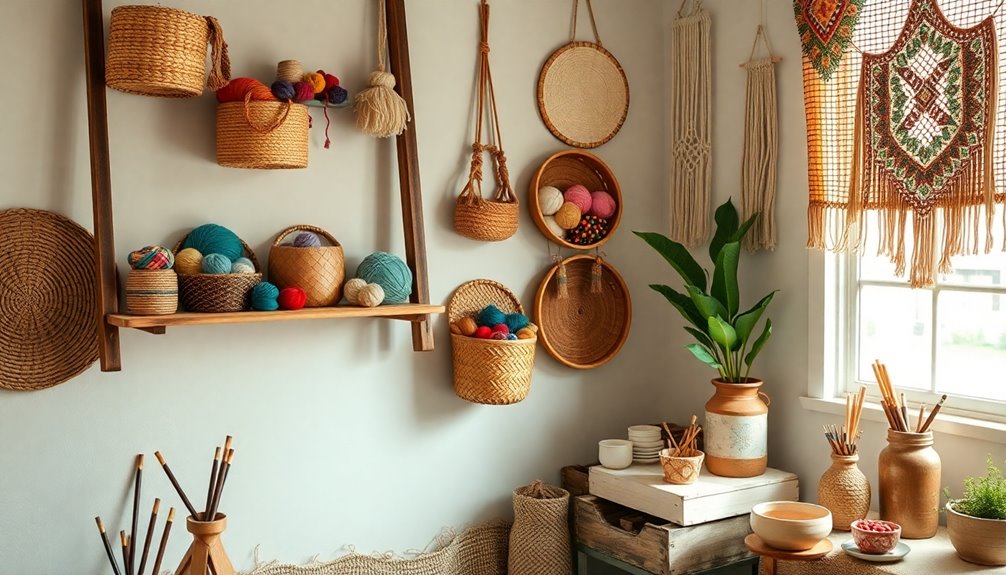 boho woven storage ideas