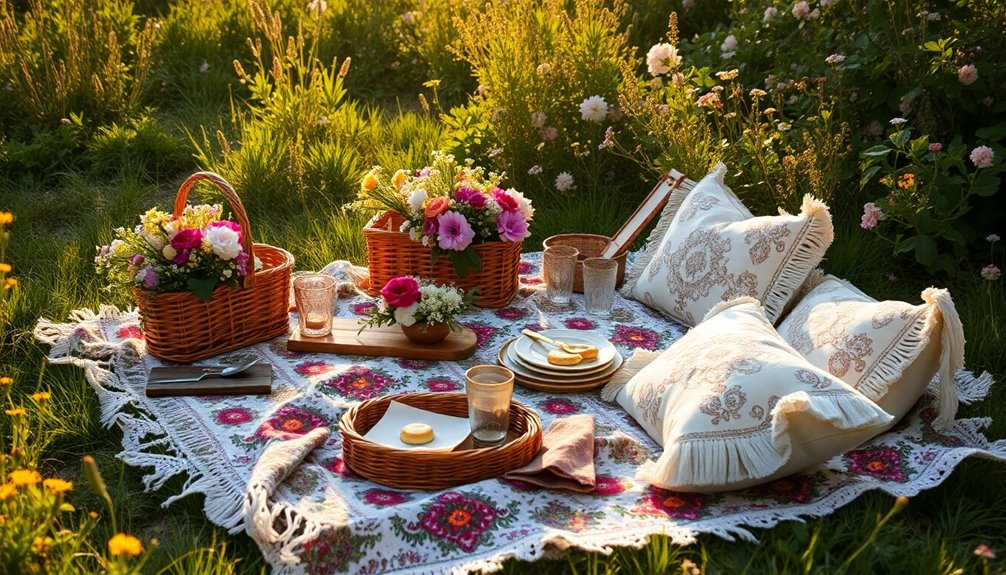 budget friendly boho picnic decor