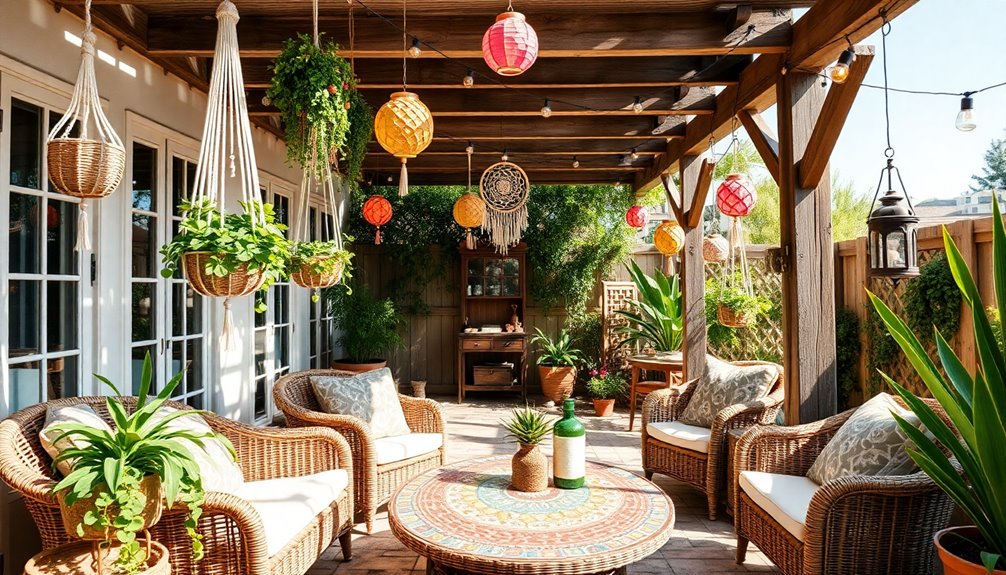create vibrant eclectic outdoor retreat