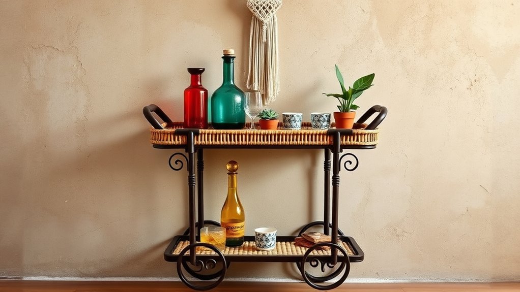 designing a boho bar cart