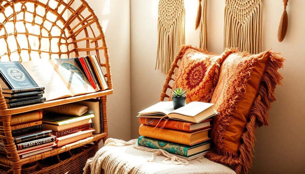 eclectic boho inspired reading sanctuary