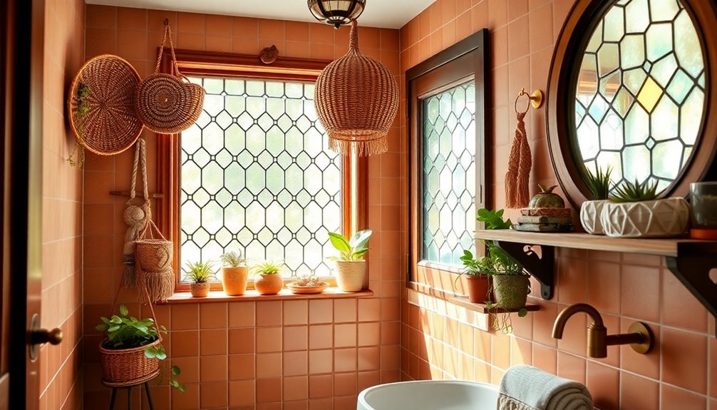 eclectic colorful boho bathroom