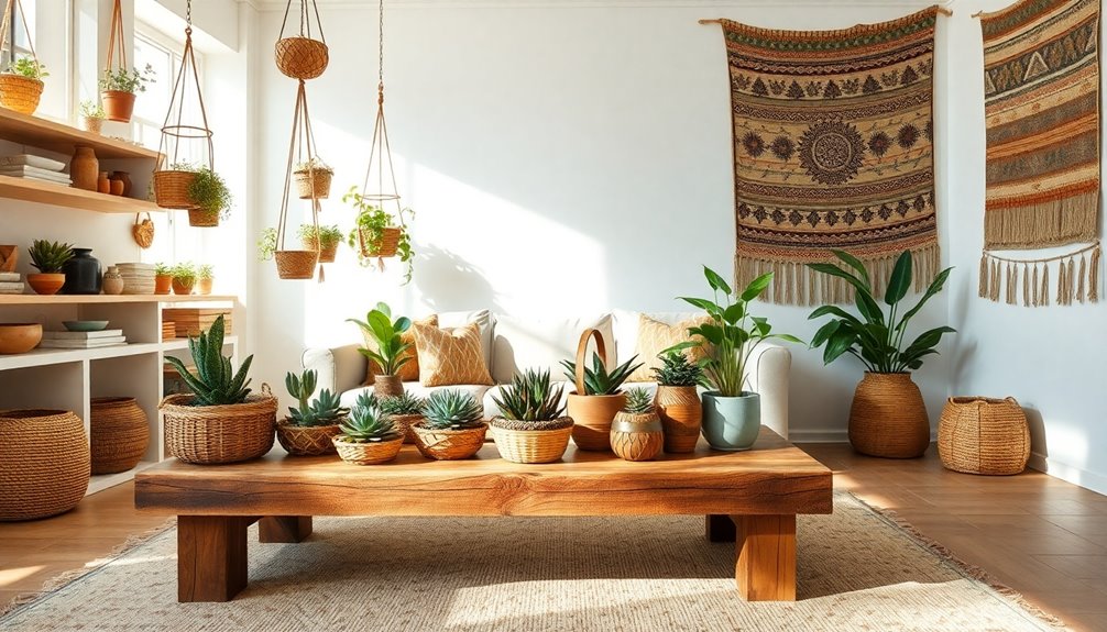layered eclectic boho storage