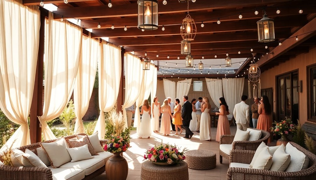 rustic boho engagement decor
