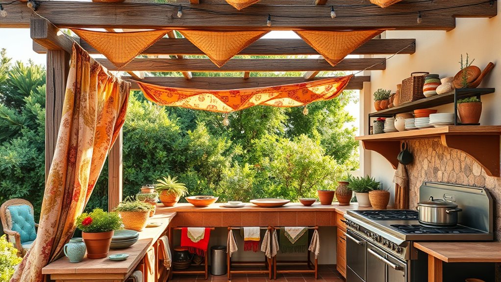 rustic boho outdoor kitchen