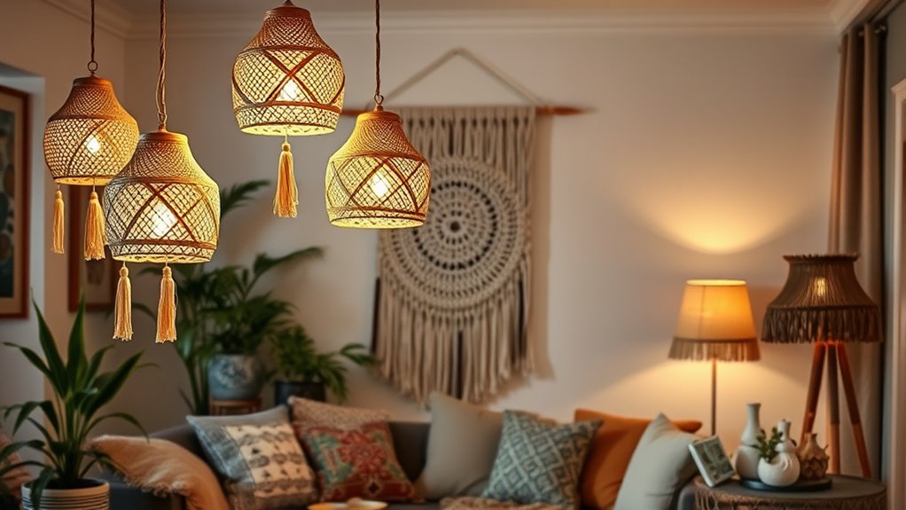 stylish boho room lighting