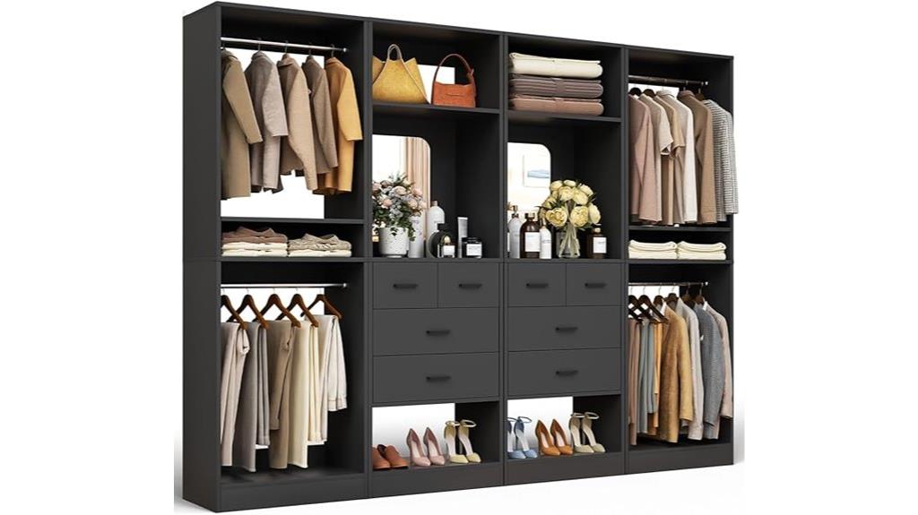 100 inch closet with drawers