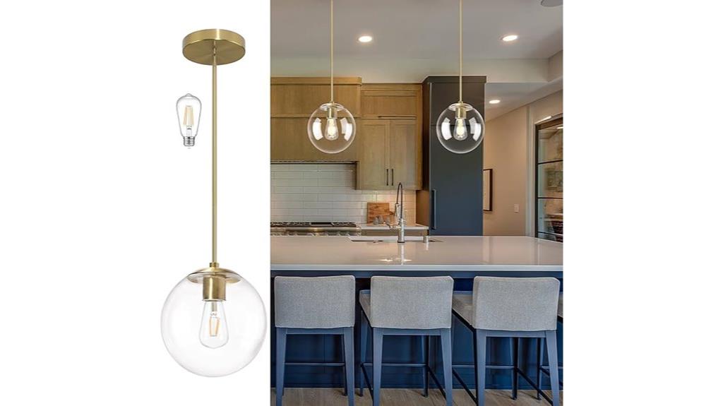 10 inch brass pendant light