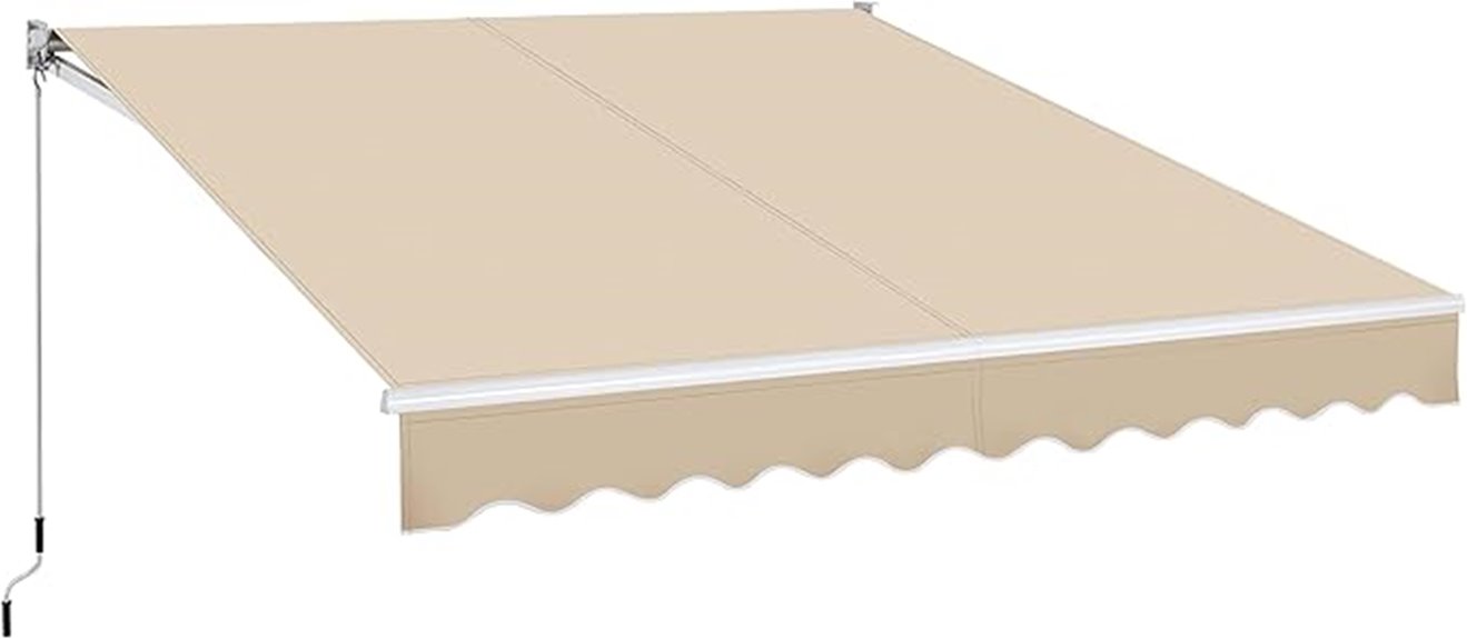 10x8 ft manual patio awning