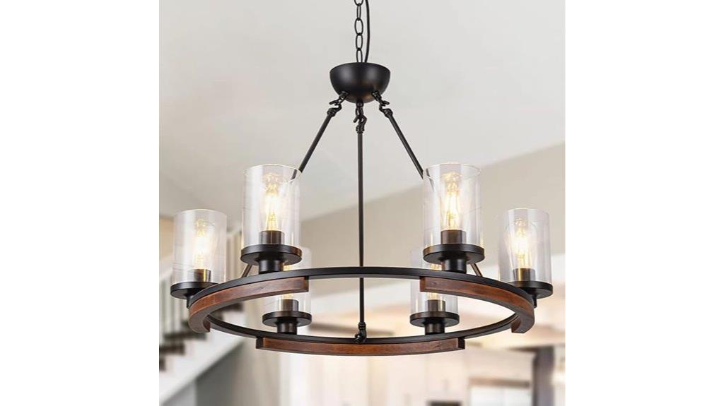 28 inch wagon wheel chandelier