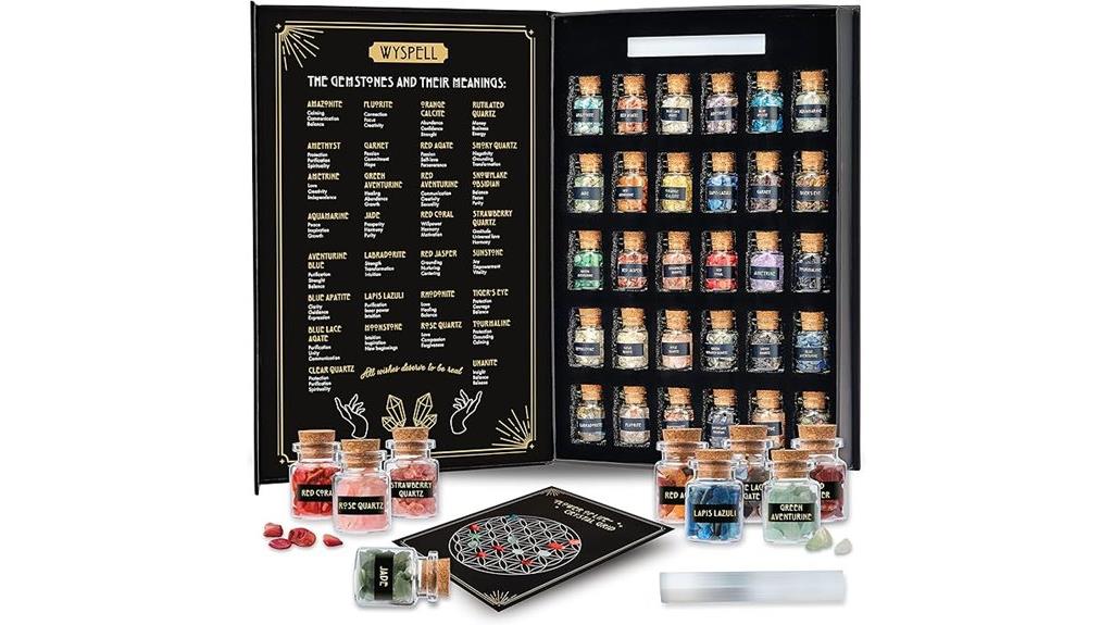 30 crystal healing jars