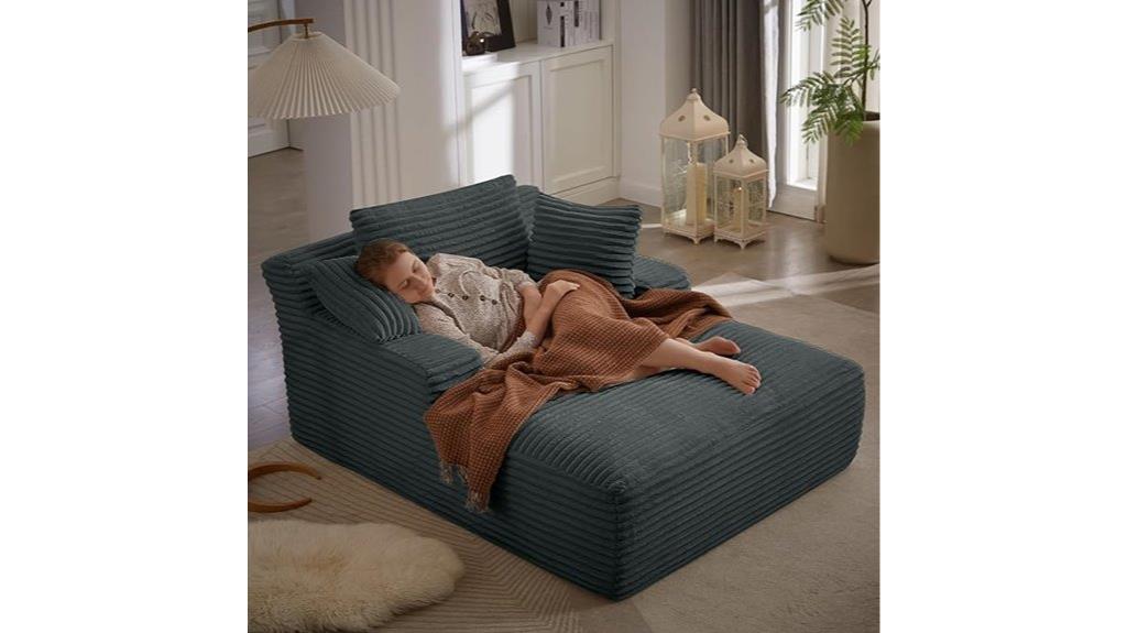50 inch corduroy chaise