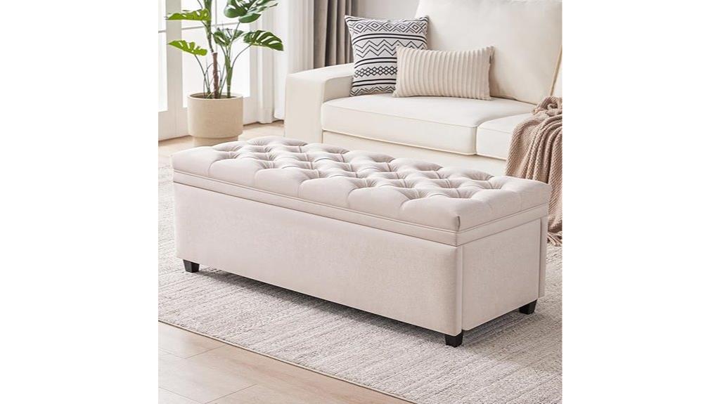 50 inch tufted storage bench