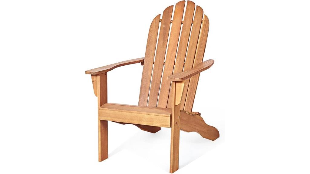 acacia wood adirondack chair