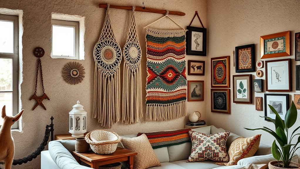 add textured macram wall art