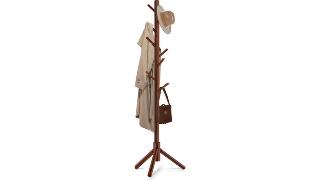 adjustable solid wood coat rack