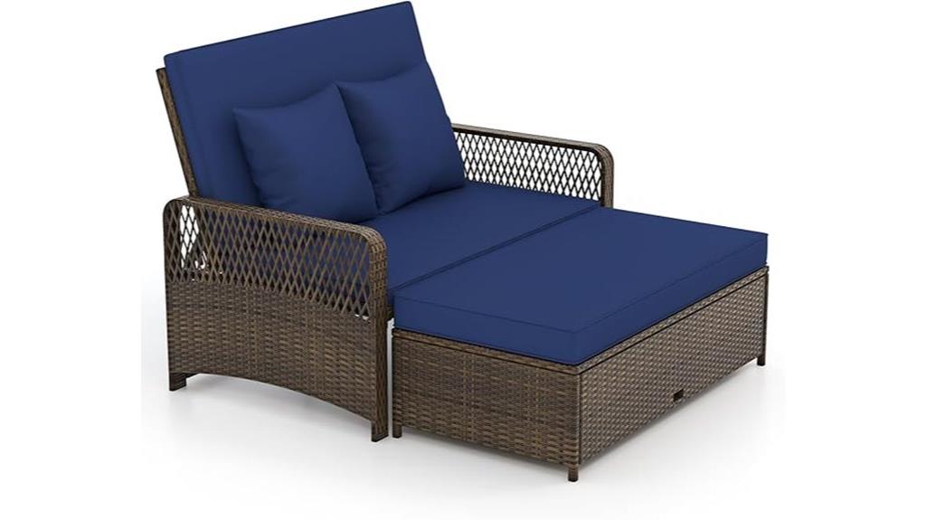 adjustable wicker patio daybed