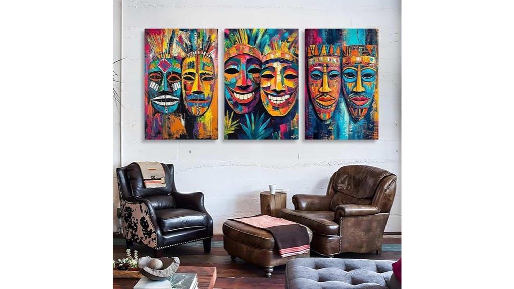 african mask wall art