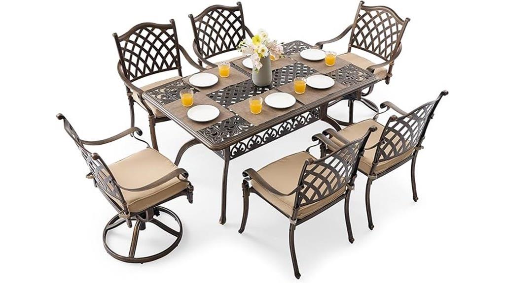 aluminum patio dining set