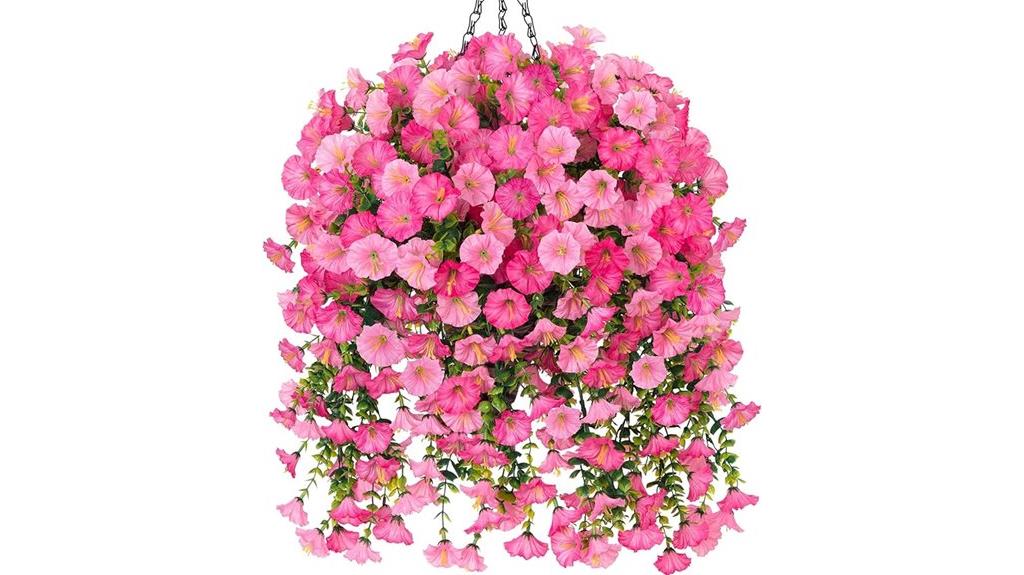 artificial pink flower basket