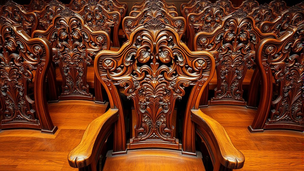 artistic handcrafted wooden chairs