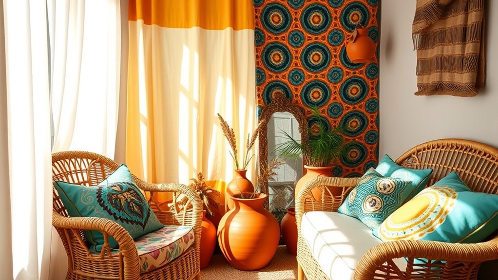 balanced colorful pattern mixing