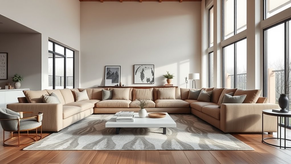 balanced furniture and open space