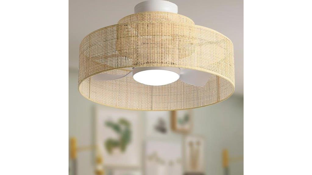 bamboo ceiling fan light
