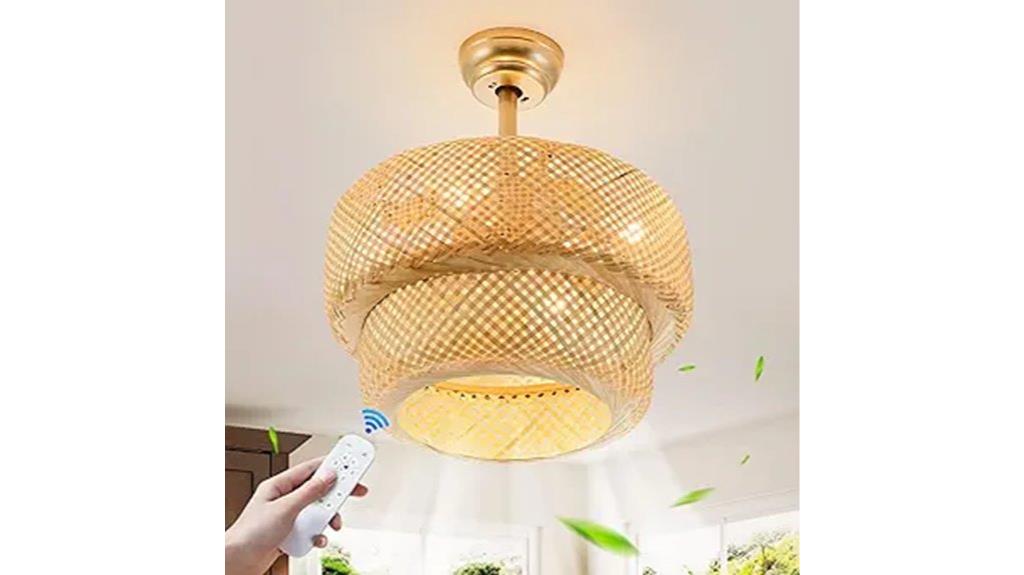 bamboo ceiling fan lights