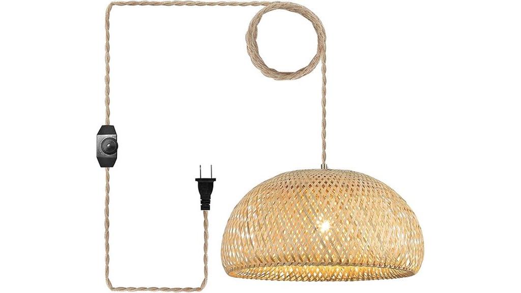 bamboo pendant light fixture