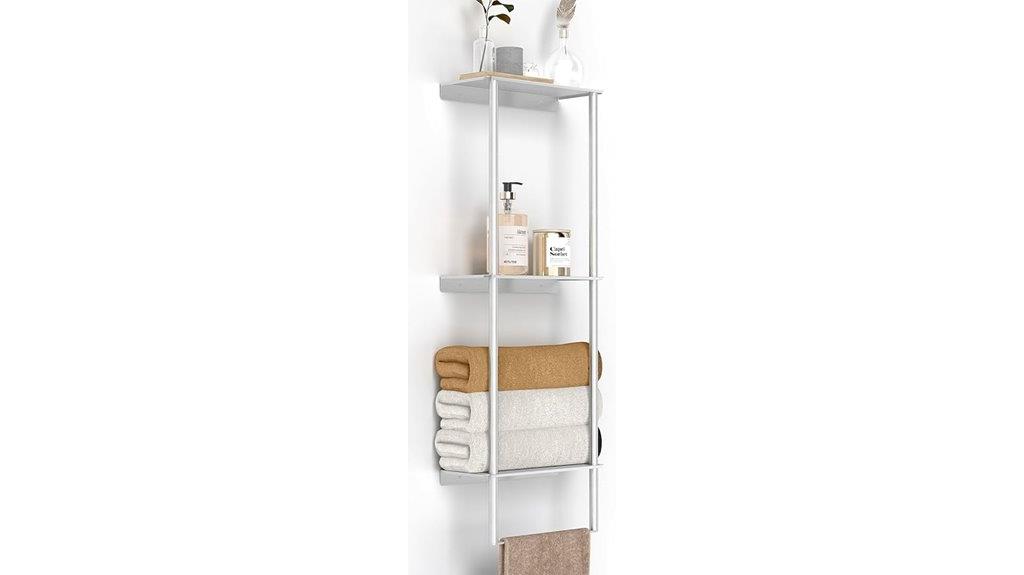 bathroom towel rack shelf