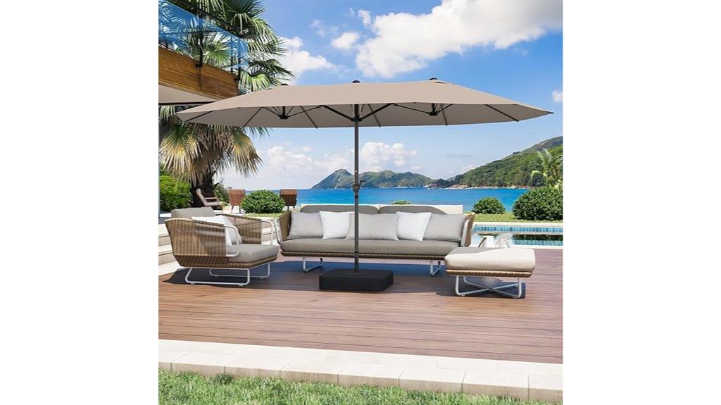 beige 15ft patio umbrella