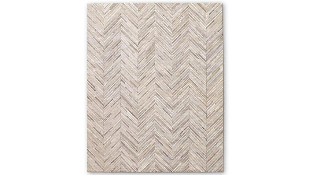 beige cowhide leather rug