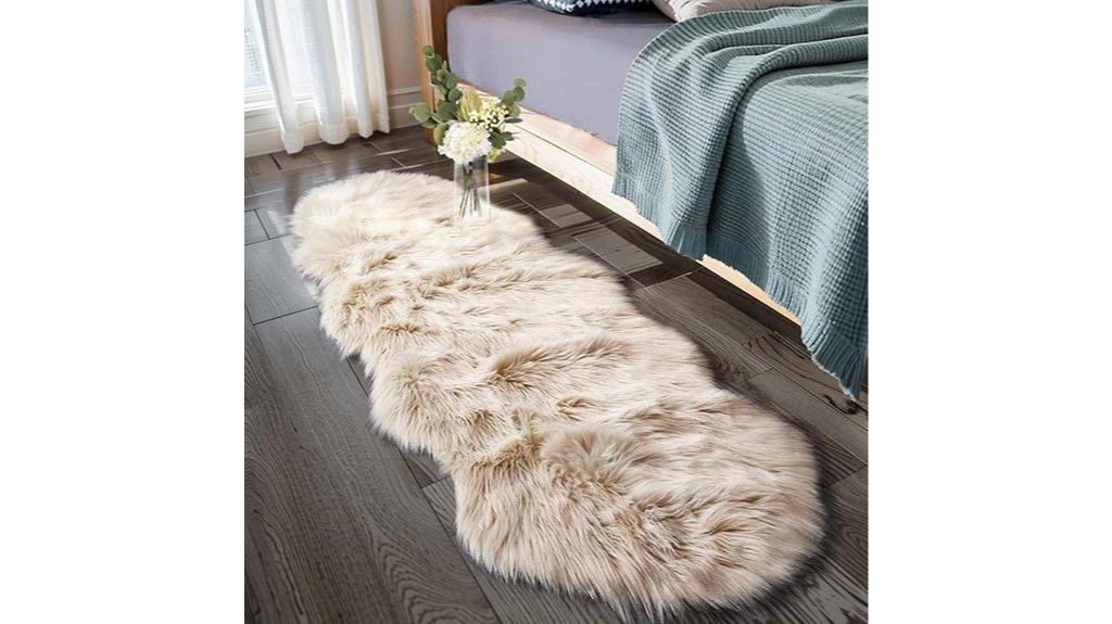 beige faux sheepskin rug