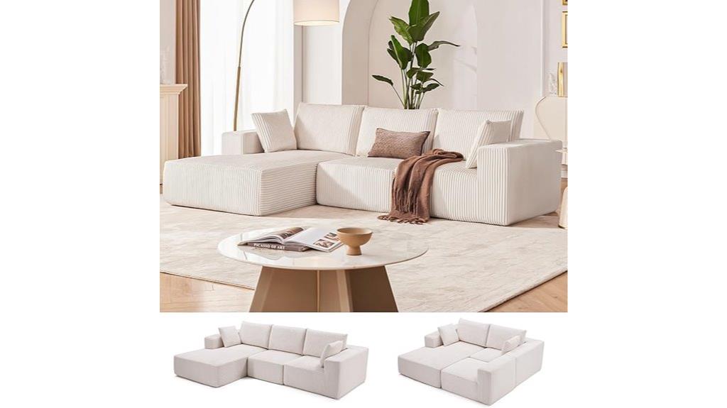 beige left facing chaise