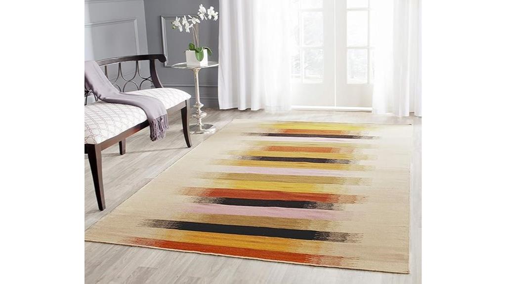 beige multi color dhurrie