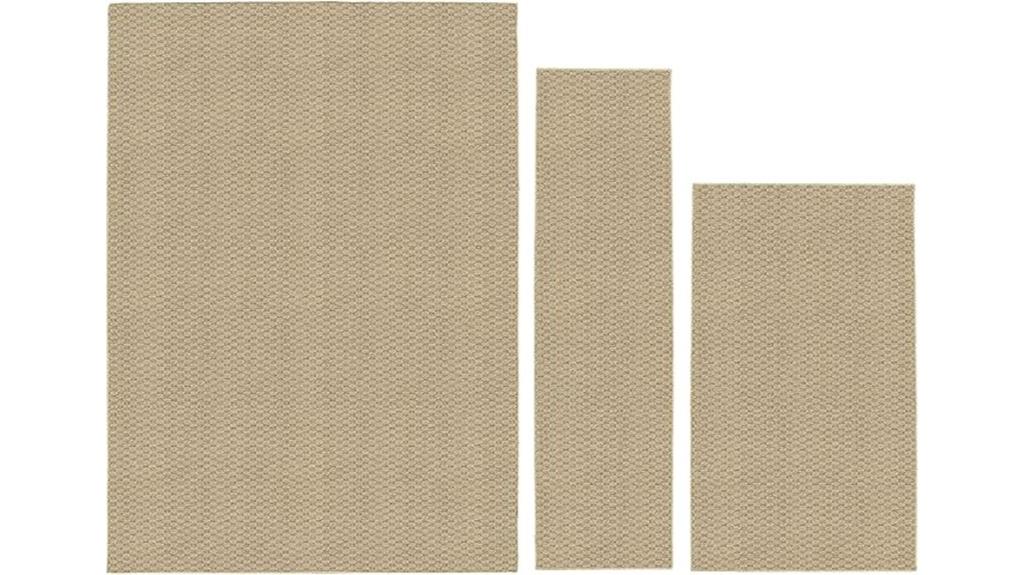 beige tan 3 piece rugs