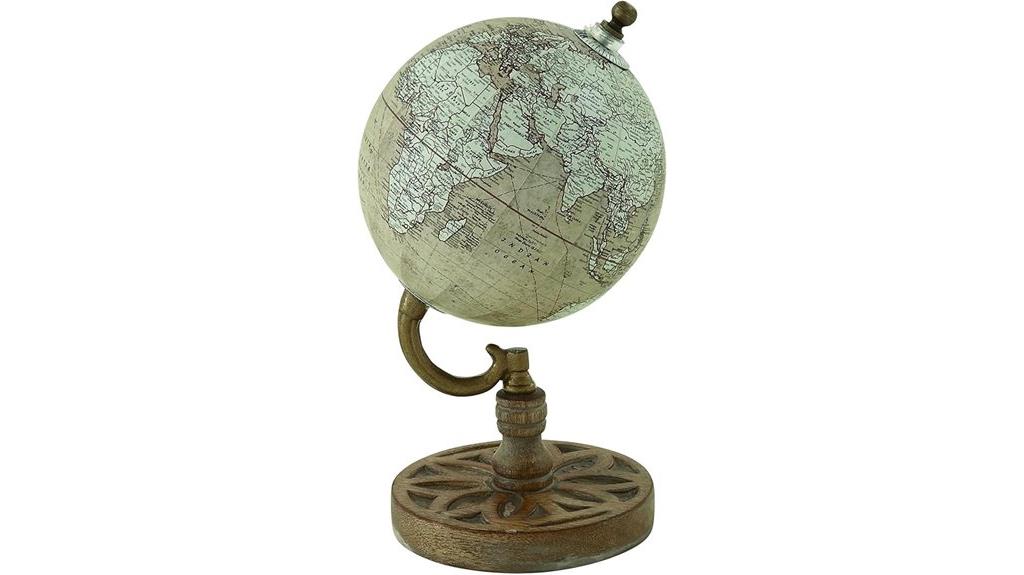 beige wood globe decor