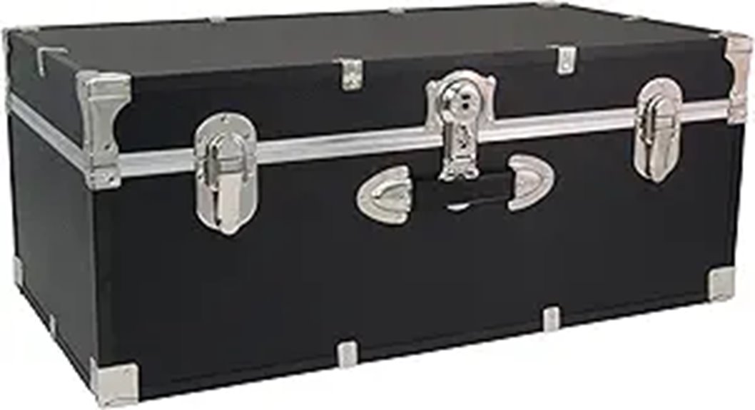 black 30 inch locking trunk