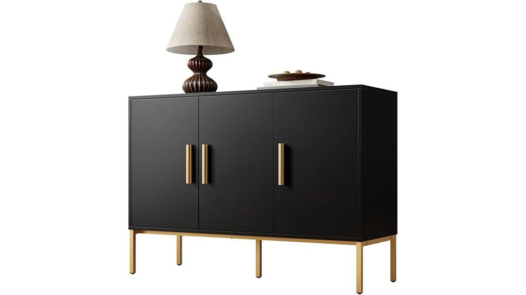 black 3 door sideboard
