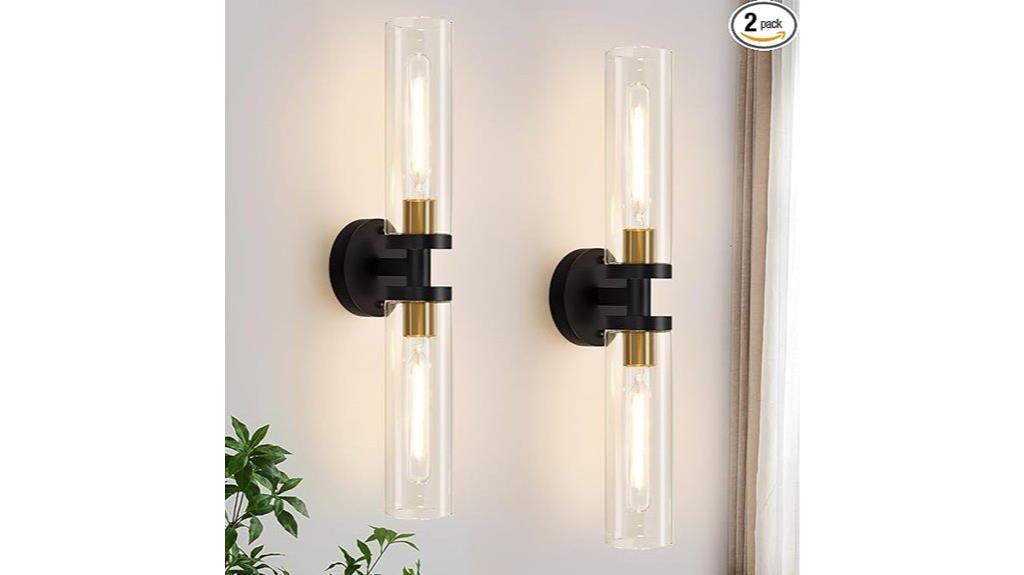 black and gold wall sconces