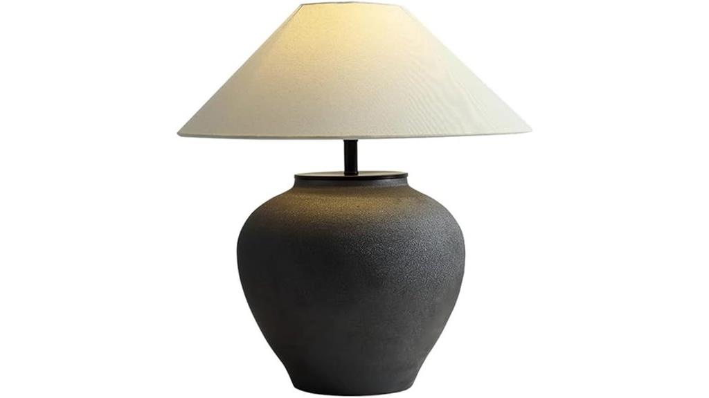 black ceramic farmhouse lamp