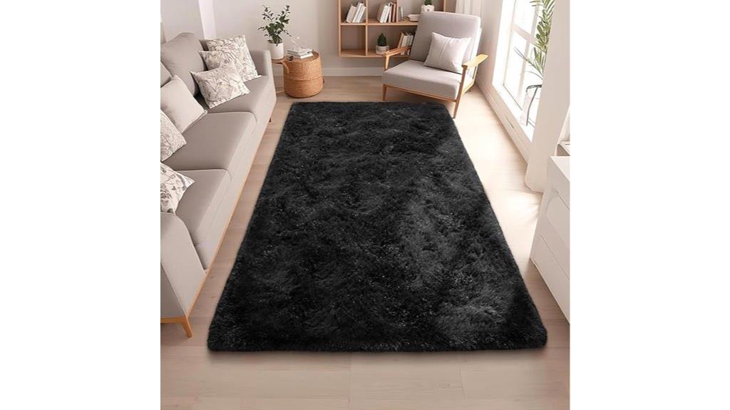 black faux fur rug