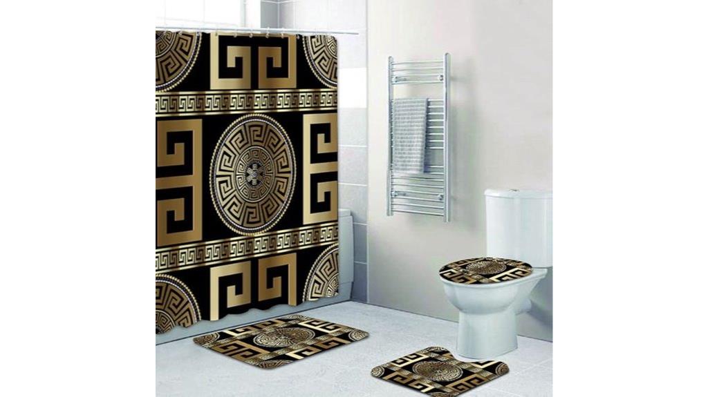 black gold greek key set