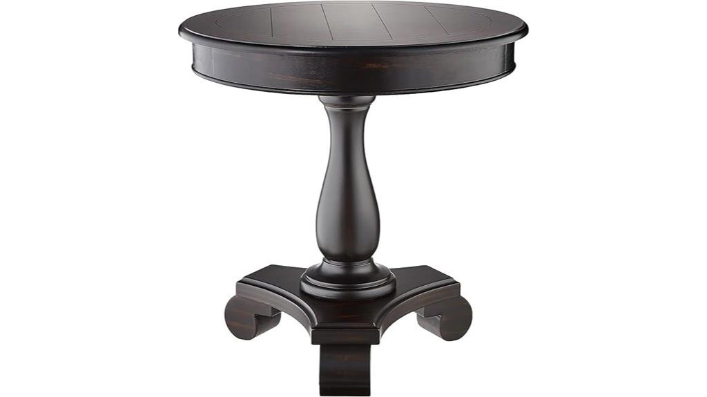 black round wood table