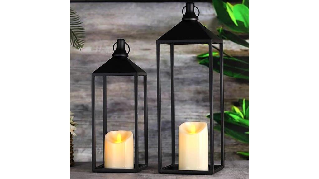 black vintage lanterns set