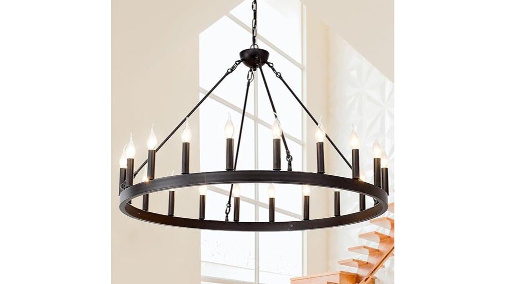black wagon wheel chandelier