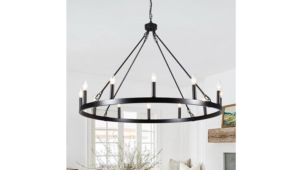 black wagon wheel chandelier