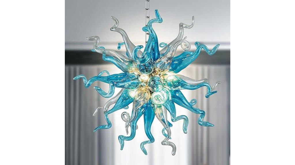 blue art deco chandelier